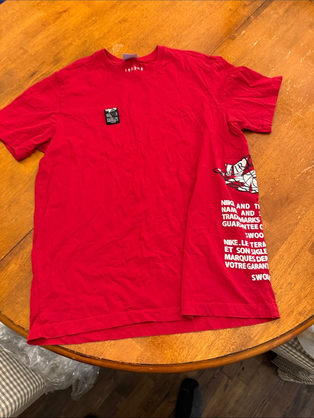 Nike Red Graphic Short Sleeve Crew T-Shirt Jordan Large